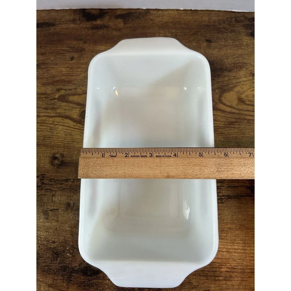 VTG Anchor Glass Fire King  Nature's Bounty  1 Qt Baking Casserole Dish Loaf Pan